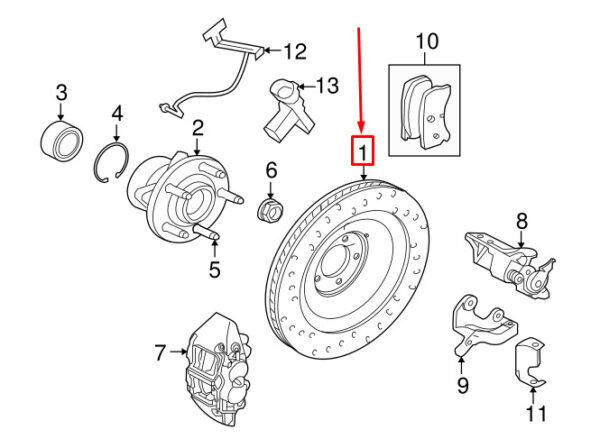 C2P10563 - Jaguar XK Coupe X150 Brake Disc Rear Left C2P10563 NEW GENUINE