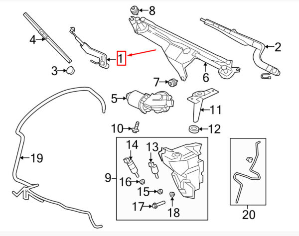 C2P1264 - JAGUAR F-TYPE Coupe X152 Front Right Windscreen Wiper Arm C2P1264 NEW GENUINE