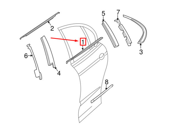 C2S42737 - JAGUAR X-TYPE X400 door strip rear right C2S42737 NEW ORIGINAL