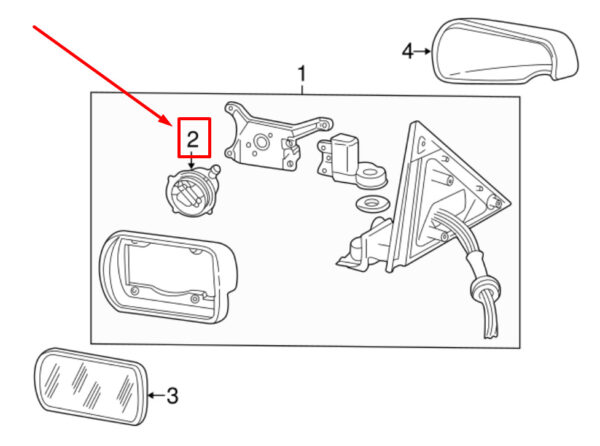 C2S45221 - JAGUAR X-TYPE X400 front mirror engine C2S45221 NEW ORIGINAL
