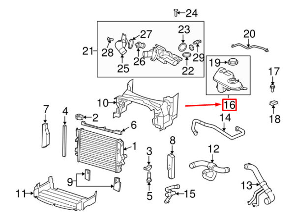 C2Z11937 - JAGUAR XF X250 Engine Coolant Tank C2Z11937 NEW ORIGINAL