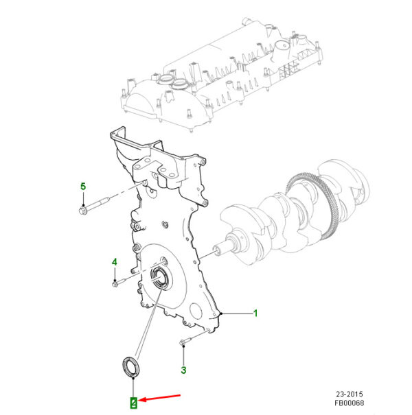 C2Z31934 - JAGUAR F-PACE X761 Crankshaft Oil Gasket Front C2Z31934 NEW Original