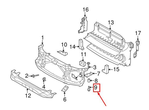 DYP500090 - 10PCS NEW LR DISCOVERY 4 L319 RADIATOR SUPPORT PLATE UPPER BOLT DYP500090