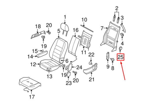 HJN500021PVJ - LR DISCOVERY IV L319 Front Seat Recliner Handle HJN500021PVJ NEW GENUINE