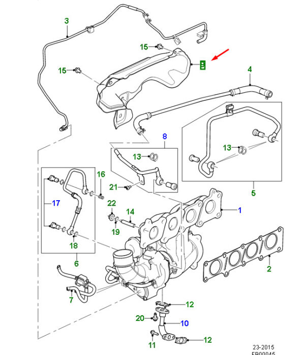 JDE28214 - Jaguar F-PACE X761 Exhaust Manifter Heat Shield JDE28214, Original Part