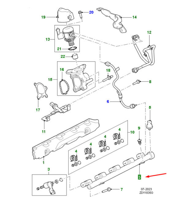 JDE28234 - JAGUAR F-PACE X761 Fuel Supply Distributor JDE28234 NEW GENUINE