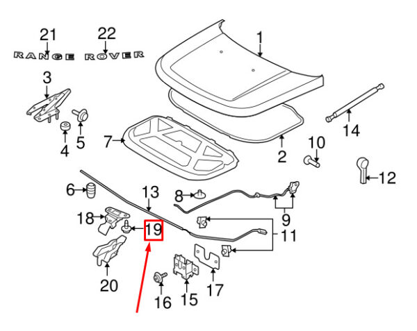 KYG500380 - 10PCS NEW LR DISCOVERY 4 L319 HOOD SAFETY LOCK BOLT KYG500380
