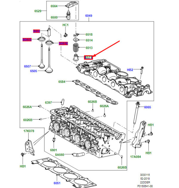 LR001242 - LAND ROVER RANGE ROVER EVOQUE L538 Engine Valve Stem Seal LR001242 NEW GENUINE