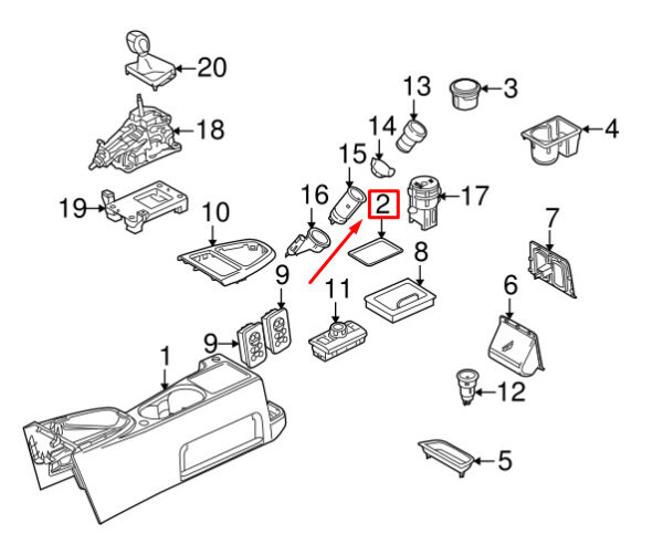 LR001574 - LAND ROVER FREELANDER L359 Console Tray Rubber Mat LR001574 NEW GENUINE