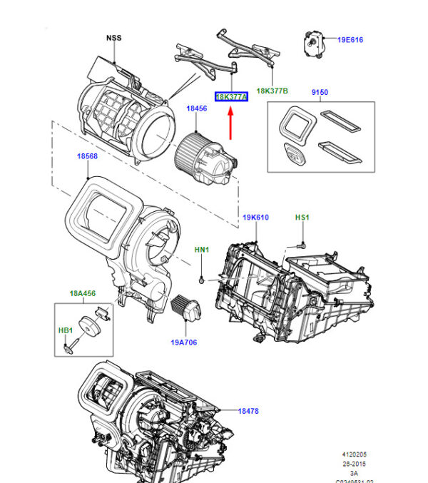 LR003173 - LAND ROVER RANGE ROVER VELAR L560 Heater Control Lever LHD LR003173 NEW GENUINE