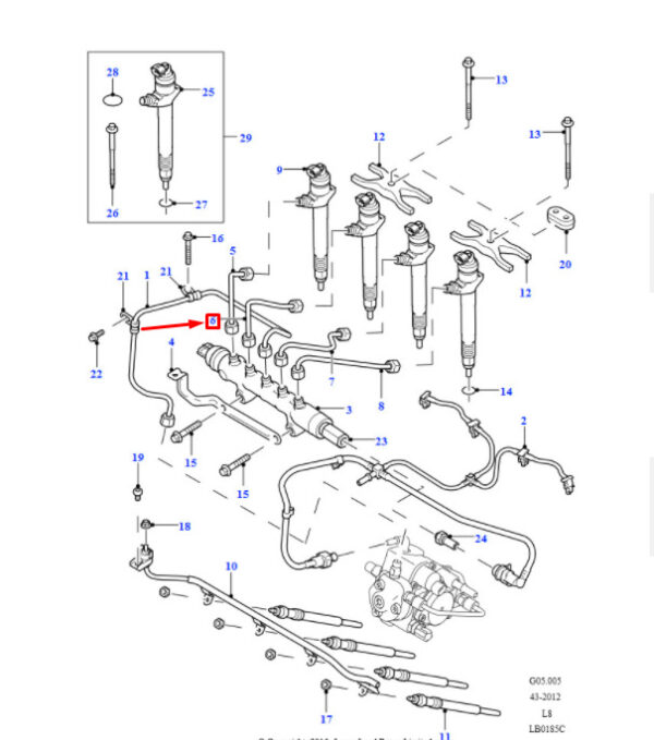 LR004467 - LAND ROVER DEFENDER Pick-up L316 Fuel Supply Pipe LR004467 NEW Original