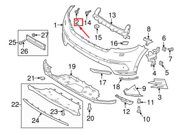 LR030752 - LR RANGE ROVER VELAR L560 Bumper Cover Bolt LR030752 NEW ORIGINAL