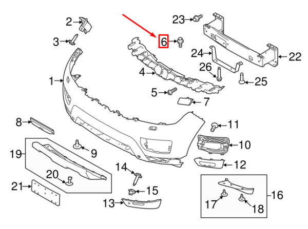 LR033052 - NEW 10PCS LR DISCOVERY 4 L319 FRONT BUMPER COVER SUPPORT RAIL LR033052