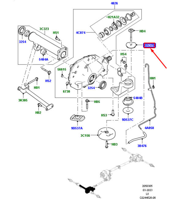 LR033206 - LR RANGE ROVER SPORT II L494 Differential Mounting Washer LR033206 NEW GENUINE