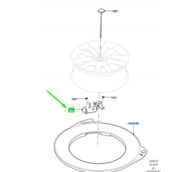 LR033237 - LAND ROVER RANGE ROVER IV L405 Spare Wheel Carrier Mount LR033237 NEW Genuine