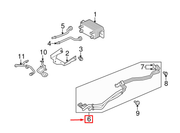 LR037948 - LAND ROVER DISCOVERY IV L319 Transmission Oil Cooler Tube LR037948 NEW GENUINE