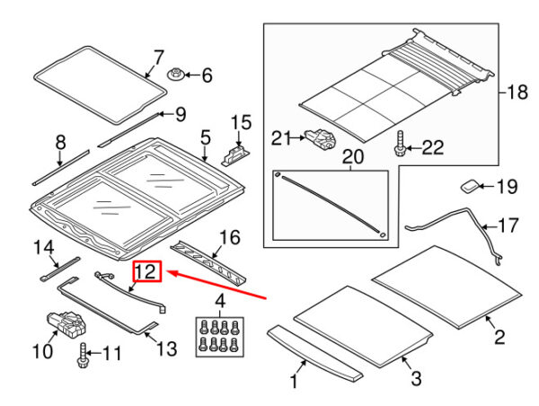 LR040267 - LAND ROVER RANGE ROVER L405 Sunroof Harness LR040267 NEW GENUINE