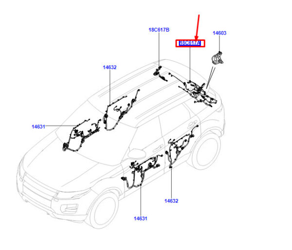 LR041929 - LR Range Rover Evoque L538 Tailgate Harness LR041929 New Original