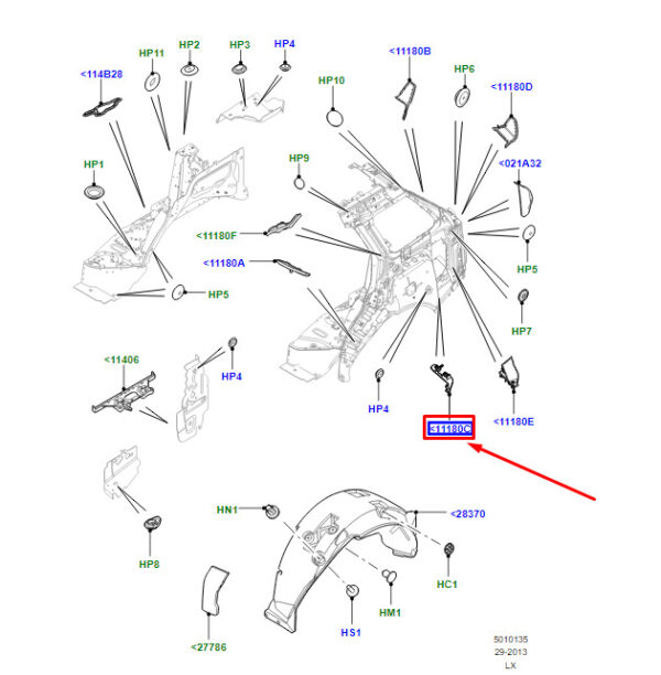 LR044243 - LR Range Rover Sport II L494 Right Side Panel Insulation LR044243 New Genuine