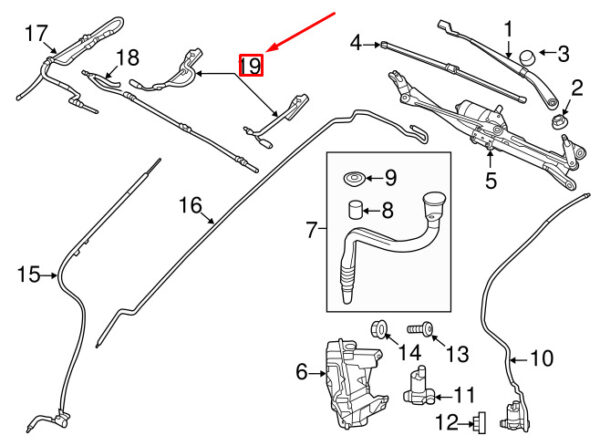 LR050779 - LAND ROVER RANGE ROVER EVOQUE L538 Windshield Washer Nozzle LR050779 NEW GENUINE