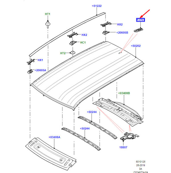 LR128499 - LAND ROVER RANGE ROVER VELAR L560 Roof Bracket LR128499 NEW GENUINE