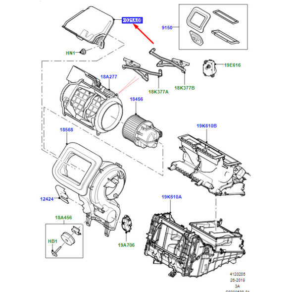 LR135625 - LR Range Rover Velar L560 Radiator Grille, Left Hand Handlebar, LR135625, Original Part