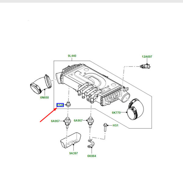 LR137659 - Land Rover Range Rover Velar L560 Intercooler Insulator LR137659, Original Part