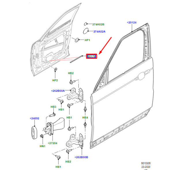 LR138314 - LAND ROVER DISCOVERY V L462 Front Door Bottom Band LR138314, NEW, ORIGINAL