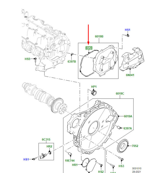 LR139798 - LR Range Rover Velar L560 Control Chain Cover Top Gasket LR139798 New