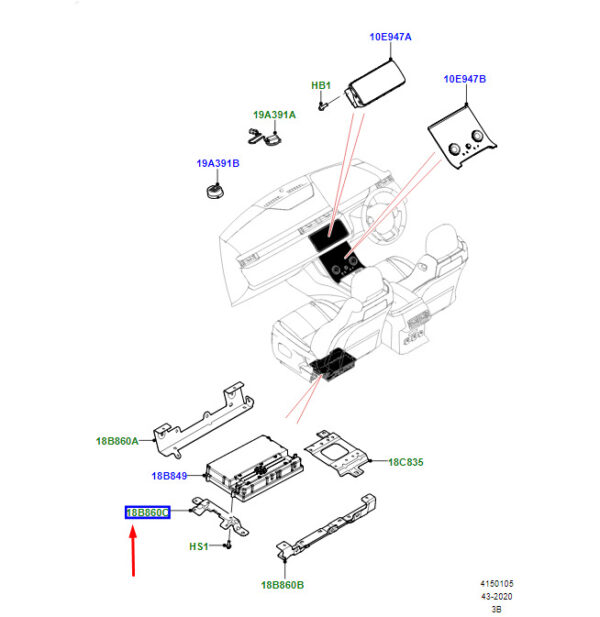 LR141234 - LAND ROVER RANGE ROVER VELAR L560 Left Amplifier Bracket LR141234 NEW GENUINE