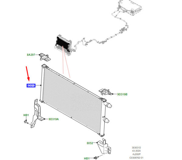 LR141242 - LR Range Rover Velar L560 Traction Battery Additional Cooler LR157876 NEW ORIGINAL