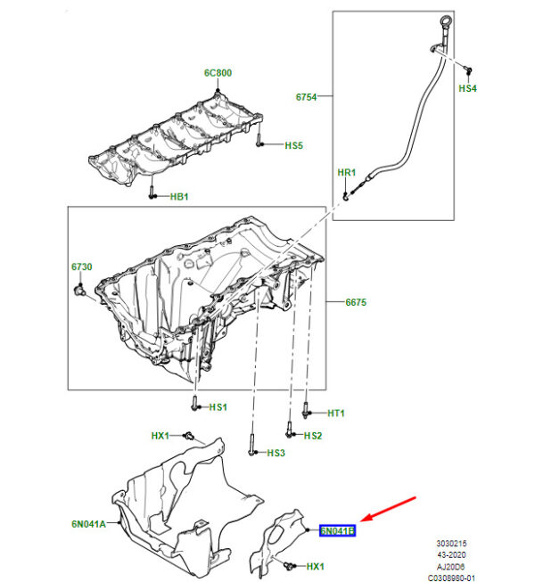 LR141272 - Oil Tub Insulator for Land Rover Range Rover Velar L560, LR141272, NEW, Original