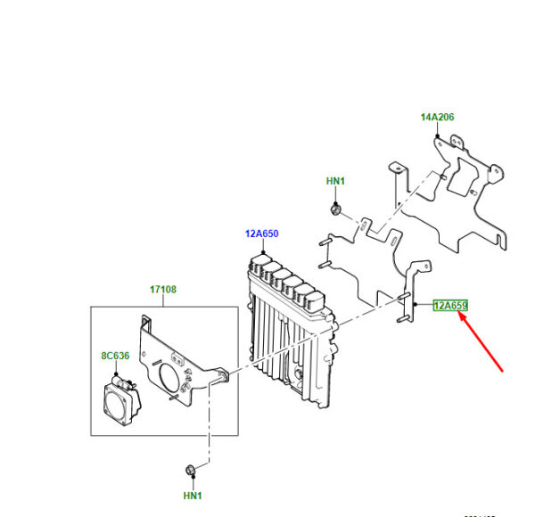 LR141290 - LR Range Rover Velar L560 Mount for Engine Control Unit Left Steering LR141290