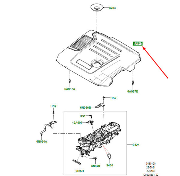 LR141299 - Land Rover Range Rover Velar L560 Engine Cover LR141299 NEW ORIGINAL