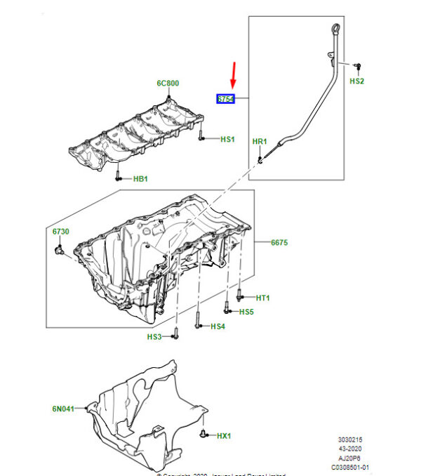 LR141424 - LAND ROVER RANGE ROVER VELAR L560 Oil Level Indicator Tube LR141424 NEW ORIGINAL