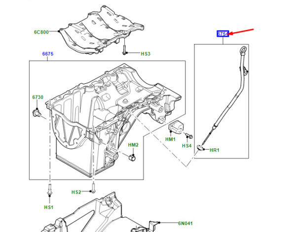 LR141425 - LAND ROVER RANGE ROVER VELAR L560 Oil Level Indicator Tube LR141425 NEW ORIGINAL