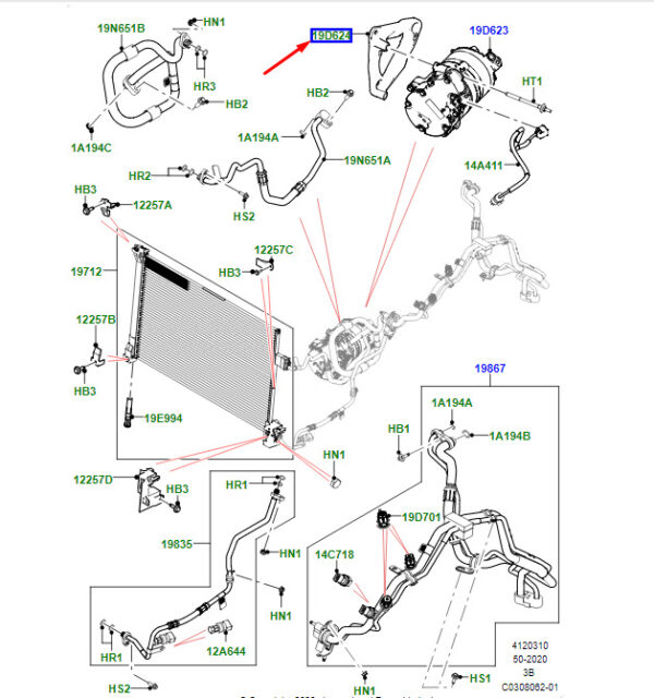 LR141675 - LR RANGE ROVER VELAR L560 A/C Compressor Mount LR141675, NEW, ORIGINAL