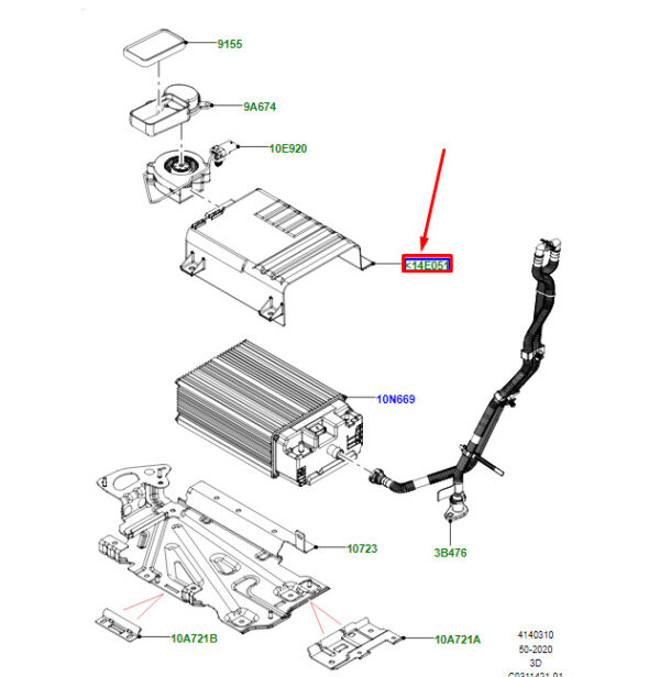 LR141819 - Land Rover Discovery V L462 Upper Battery Tray LR141819, Original Part