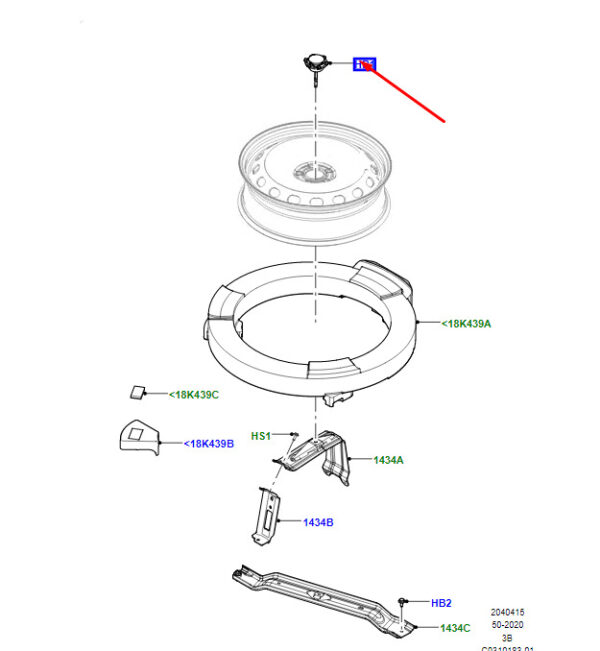 LR141881 - LAND ROVER RANGE ROVER VELAR L560 Spare Wheel Bolt  LR141881 New Genuine