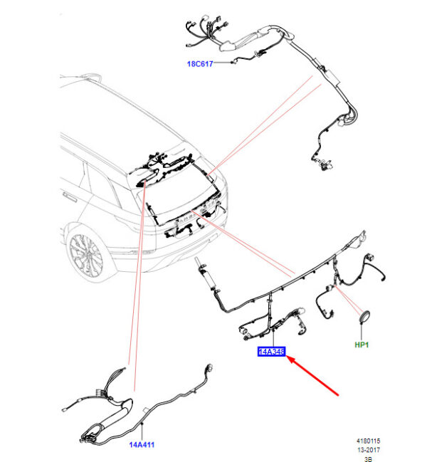 LR145167 - LAND ROVER RANGE ROVER VELAR L560 Tailgate Wiring LR145167 NEW ORIGINAL