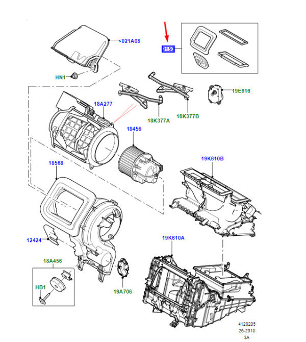 LR145241 - LAND ROVER RANGE ROVER VELAR L560 Heater Seal Kit LR145241 NEW GENUINE