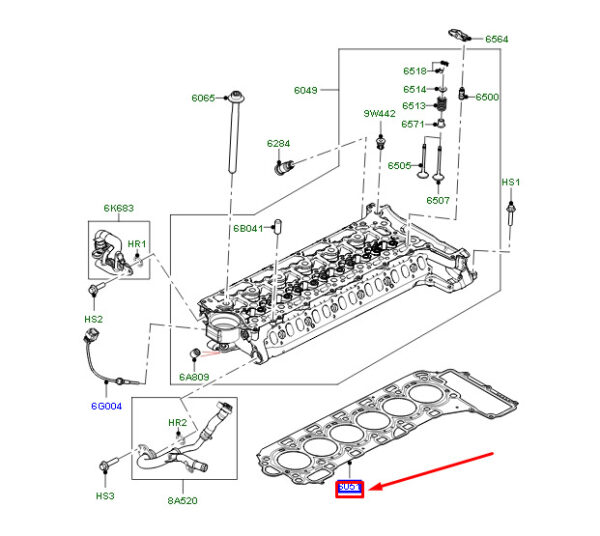 LR151671 - Land Rover Range Rover IV L405 Engine Gasket Cylinder Head LR151671 NEW ORIGINAL