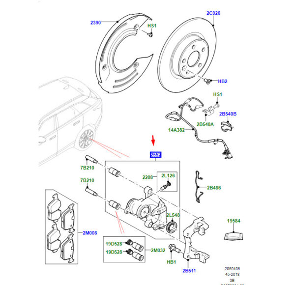 LR154996 - Land Rover Range Rover Velar L560 rear left caliper LR154996 NEW ORIGINAL