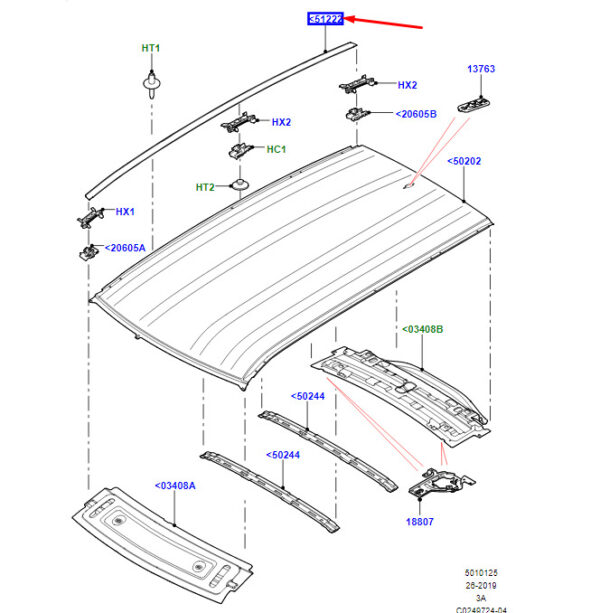 LR160405 - Land Rover Range Rover Velar L560 Roof Strip Left LR160405 NEW ORIGINAL