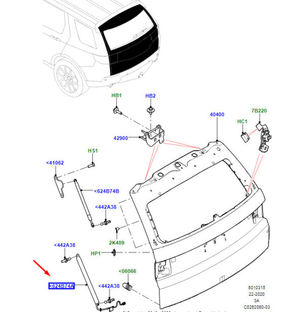 LR160931 - Land Rover Range Rover Velar L560 Tailgate Bra Left LR160931 NEW ORIGINAL