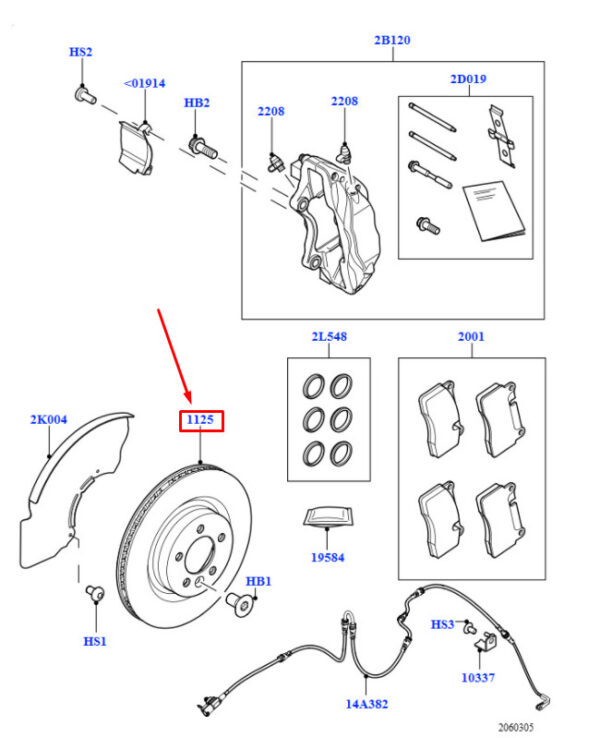 LR161893 - LAND ROVER DISCOVERY V L462 brake disc front LR161893 NEW ORIGINAL