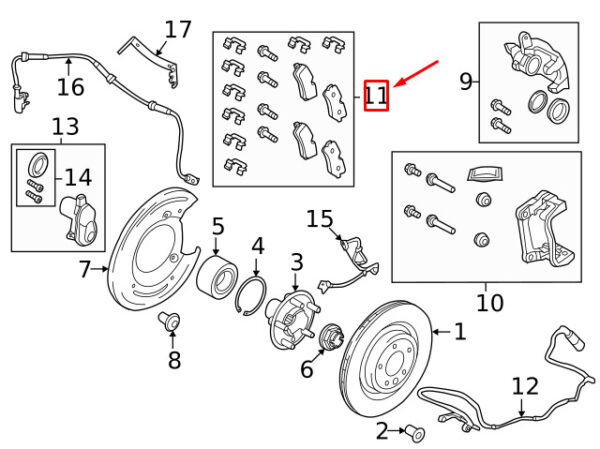 LR162048 - LAND ROVER DEFENDER L663 Rear Brake Pads Set LR162048 NEW GENUINE