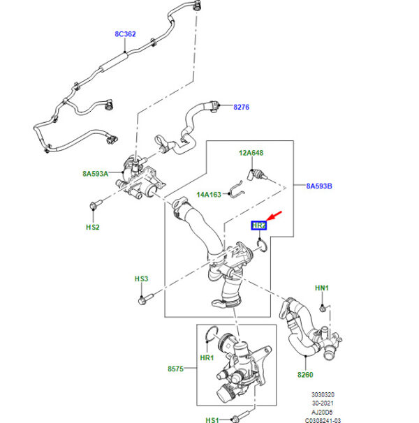 LR165911 - O-Ring for Thermostat Hose for LR Range Rover Velar L560 Original Part