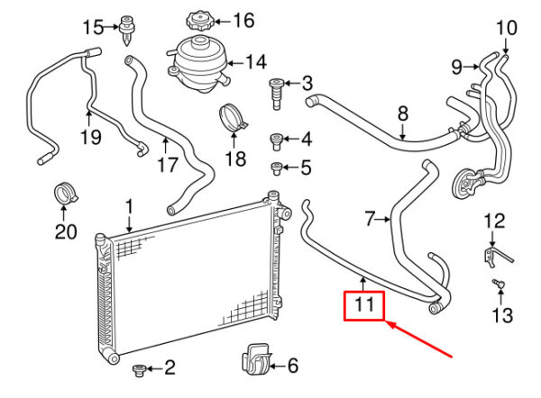 PEH000340 - LAND ROVER FREELANDER L314 Engine Coolant Hose PEH000340 NEW Original