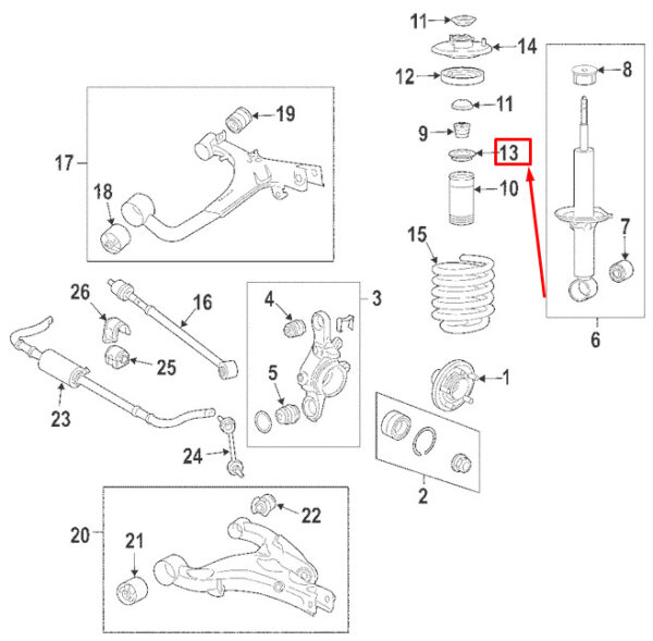 RNG500030 - LR DISCOVERY 3 L319 Rear Shock Absorber Spacer RNG500030 NEW REAL